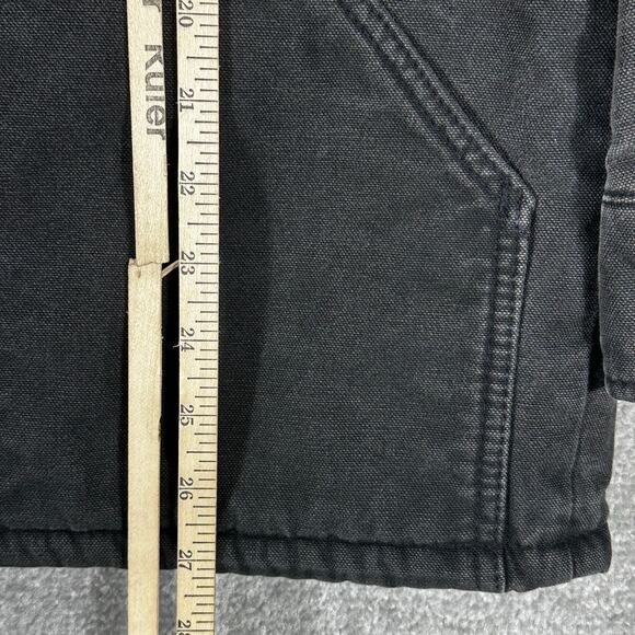 Vintage 90's WearGuard Blanket Lined Size Large Chore Coat Black Canvas Jacket - Picture 6 of 9